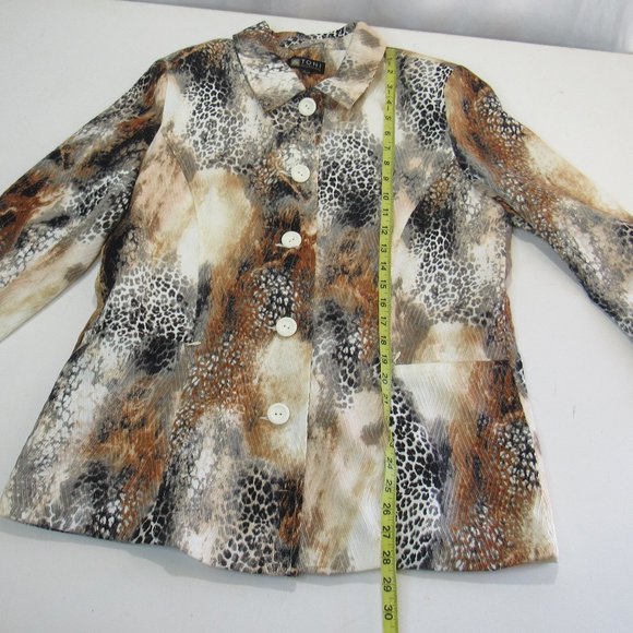 Toni Morgan Women's Button Up Blazer Jacket Cheetah/Leopard Print Size L - Picture 10 of 11